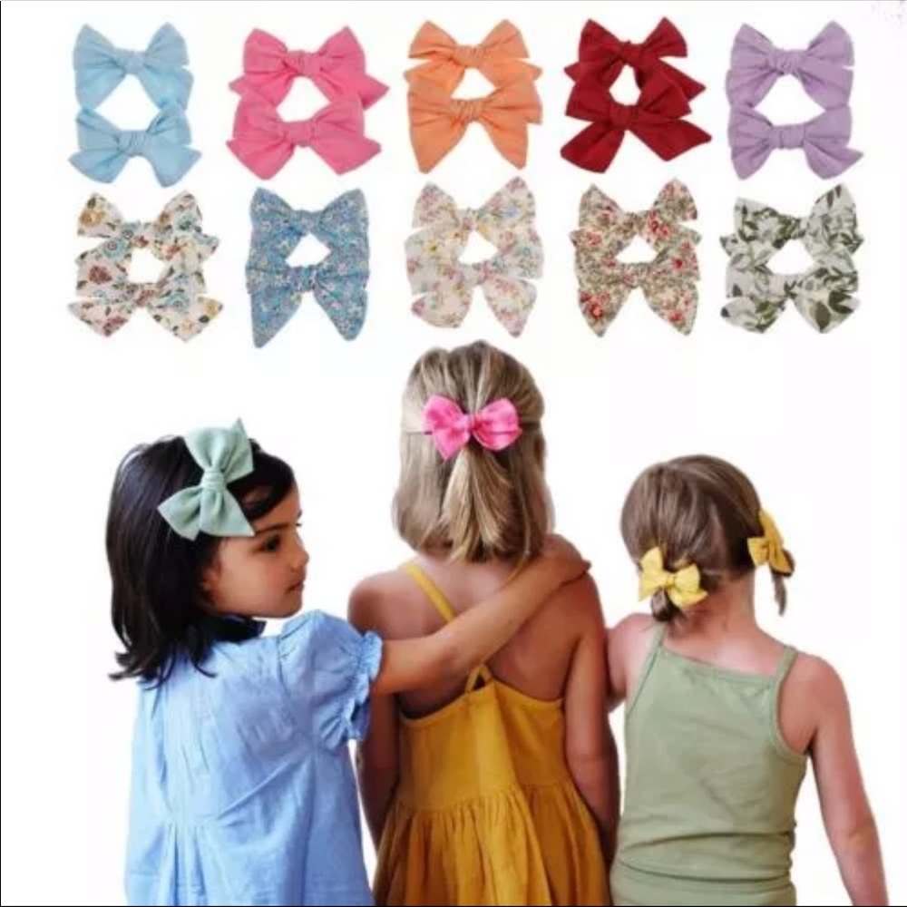 Brand New Set of 2 Peach Bows - Picture 3 of 8